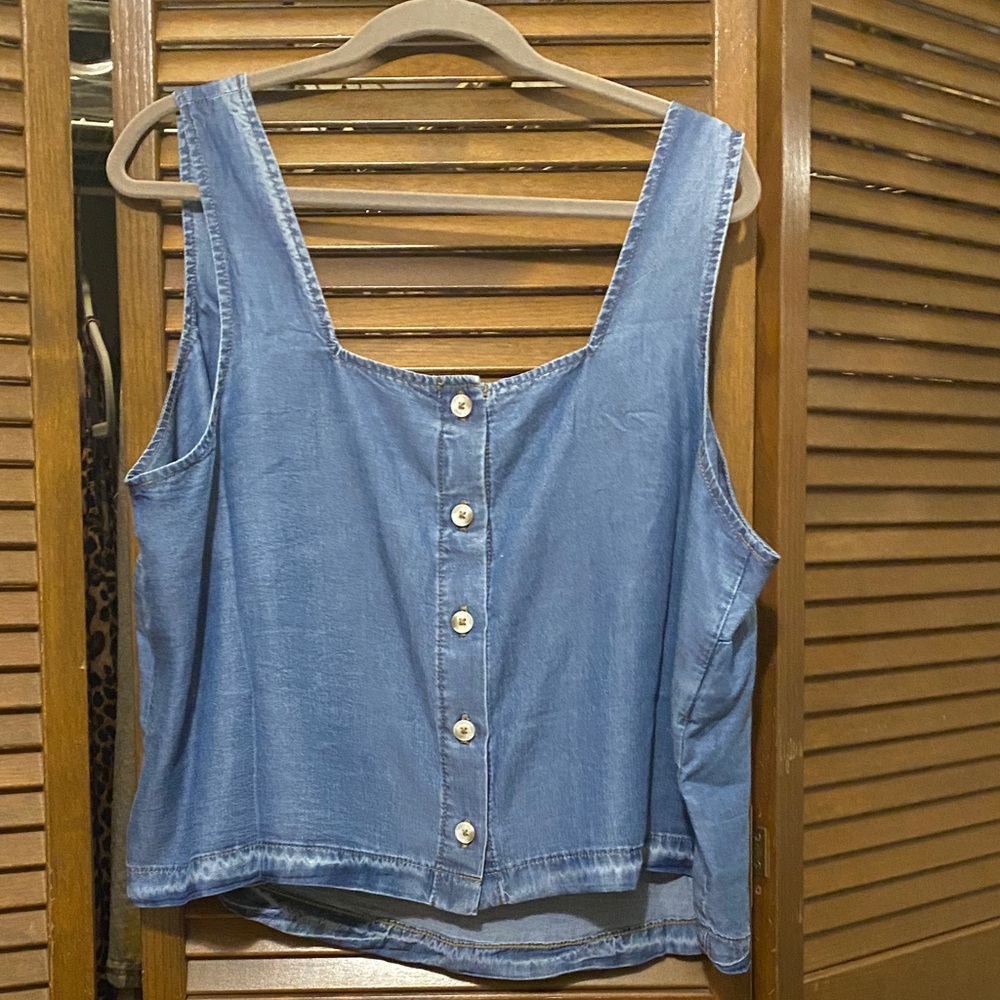 Torrid Denim Blue Crop Top - Picture 3 of 4